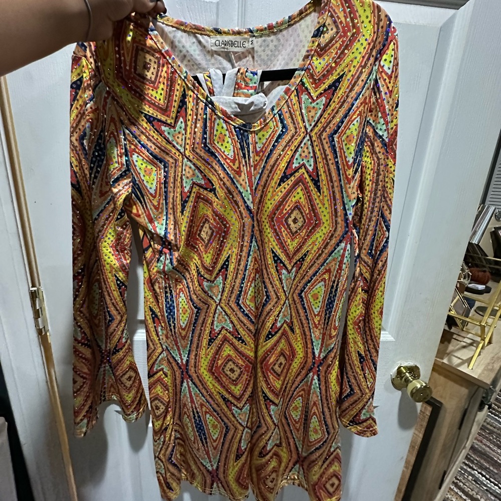 Colorful 80s Geometric Women's Dress